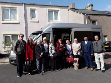 Cllr. Des English with residents of Anchor Court, Dalton